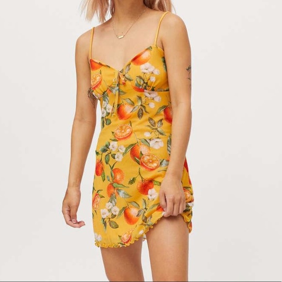 Urban Outfitters Dresses & Skirts - Urban outfitters floral orange printed babydoll dress